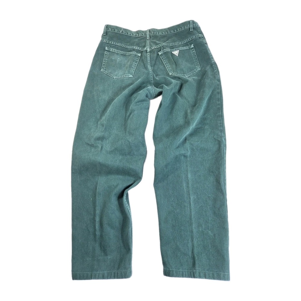 Vintage Guess Loose Fit Denim Jeans Green USA Made 38x30 80s/90s
